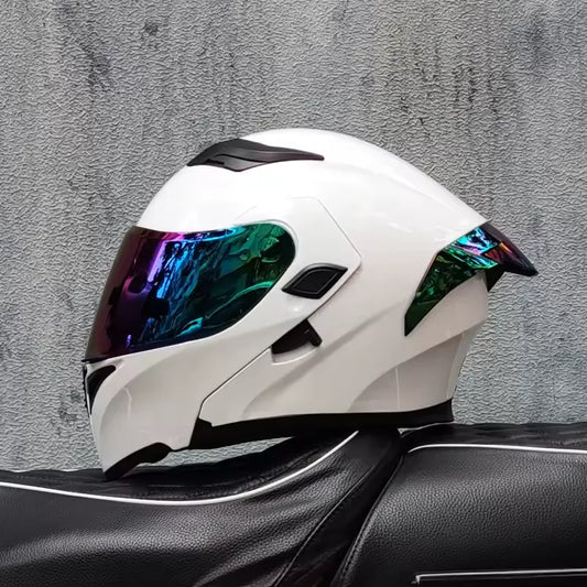 DDS Helmet with Two Visor – Total Protection White