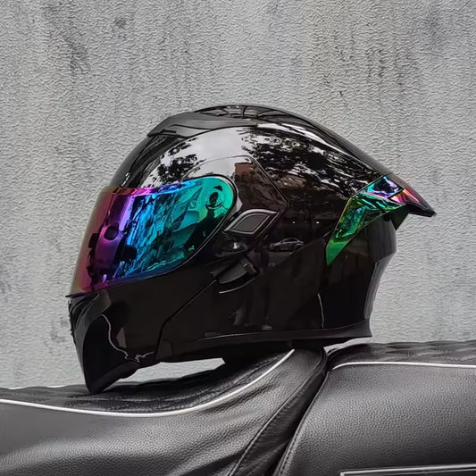 DDS Helmet with Two Visor – Total Protection Black Gradient