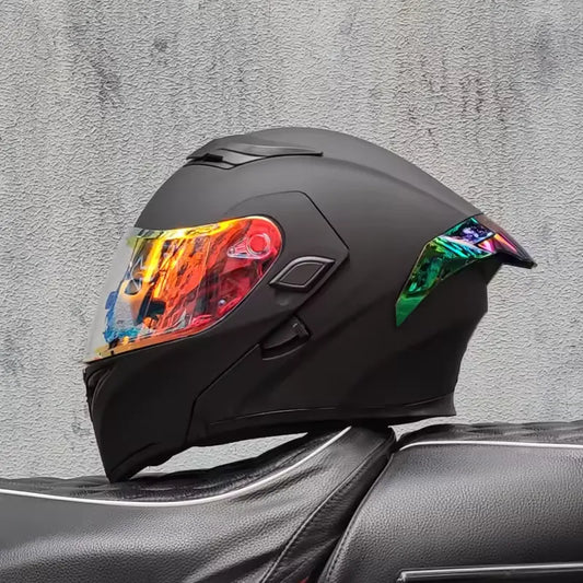 DDS Helmet with Two Visor – Total Protection Jet Black Gradient